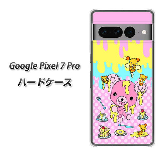 Google Pixel 7 Pro 高画質仕上げ 背面印刷 ハードケース【AG822 ハニベア（水玉ピンク）】