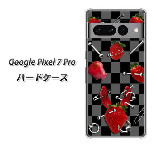 Google Pixel 7 Pro 高画質仕上げ 背面印刷 ハードケース【AG833 苺パンク（黒）】