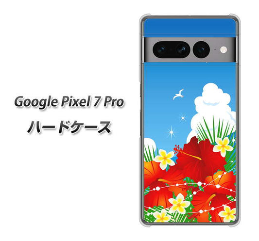 Google Pixel 7 Pro 高画質仕上げ 背面印刷 ハードケース【VA821 ハイビスカスと青空】