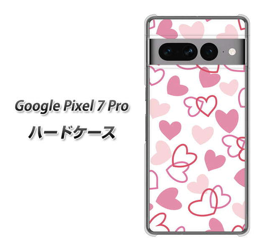 Google Pixel 7 Pro 高画質仕上げ 背面印刷 ハードケース【VA929 ハートがいっぱい ピンク】