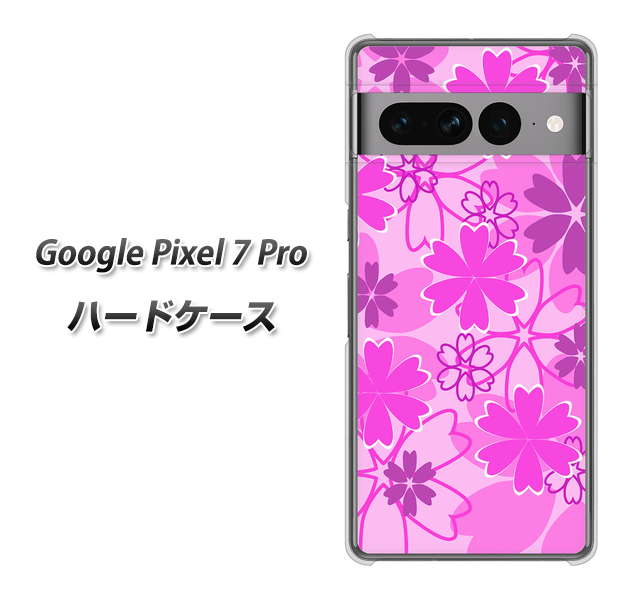 Google Pixel 7 Pro 高画質仕上げ 背面印刷 ハードケース【VA961 重なり合う花 ピンク】