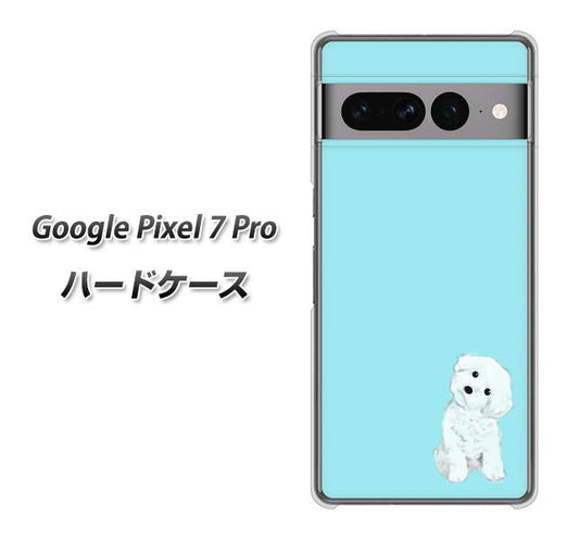 Google Pixel 7 Pro 高画質仕上げ 背面印刷 ハードケース【YJ070 トイプードルホワイト（ブルー）】