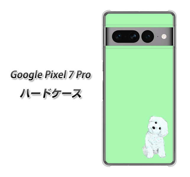Google Pixel 7 Pro 高画質仕上げ 背面印刷 ハードケース【YJ071 トイプードルホワイト（グリーン）】