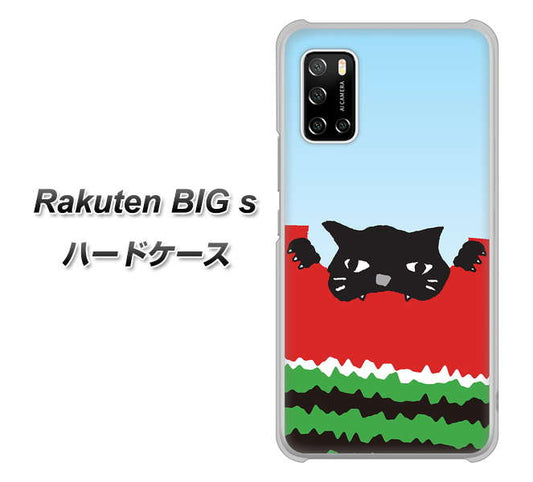 楽天モバイル Rakuten BIGs 高画質仕上げ 背面印刷 ハードケース【IA815 すいかをかじるネコ(大)】