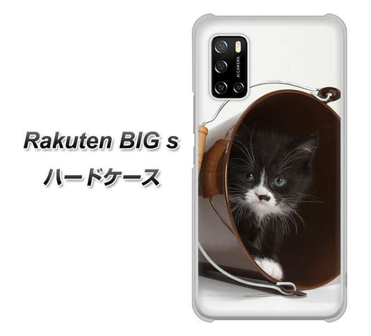 楽天モバイル Rakuten BIGs 高画質仕上げ 背面印刷 ハードケース【VA800 ネコとバケツ】