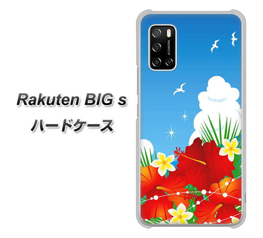 楽天モバイル Rakuten BIGs 高画質仕上げ 背面印刷 ハードケース【VA821 ハイビスカスと青空】
