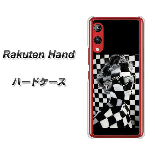 楽天モバイル Rakuten Hand 高画質仕上げ 背面印刷 ハードケース【357 bk&wh】