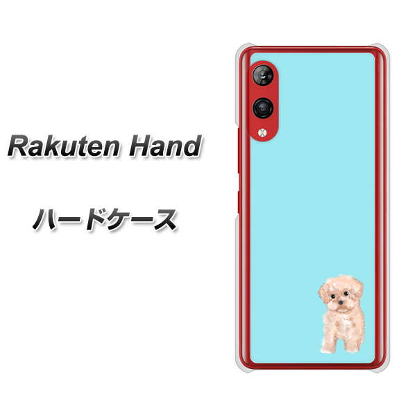 楽天モバイル Rakuten Hand 高画質仕上げ 背面印刷 ハードケース【YJ062 トイプードルアプリコット（ブルー）】