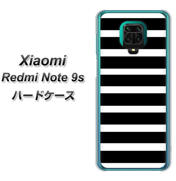 Xiaomi（シャオミ）Redmi Note 9s 高画質仕上げ 背面印刷 ハードケース【EK879 ボーダーブラック（L）】