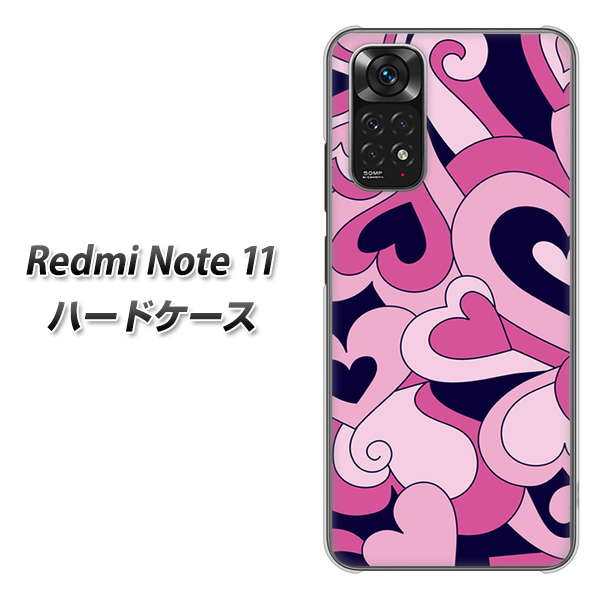 Redmi Note 11 高画質仕上げ 背面印刷 ハードケース【223 ハートの調べ】