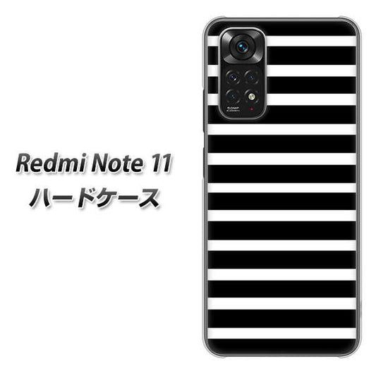 Redmi Note 11 高画質仕上げ 背面印刷 ハードケース【330 サイドボーダーブラック】