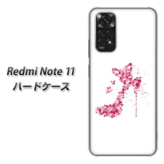 Redmi Note 11 高画質仕上げ 背面印刷 ハードケース【387 薔薇のハイヒール】