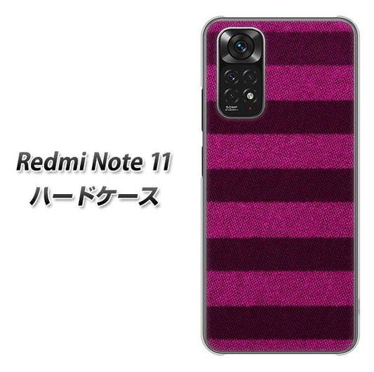 Redmi Note 11 高画質仕上げ 背面印刷 ハードケース【534 極太ボーダーPK&NV】