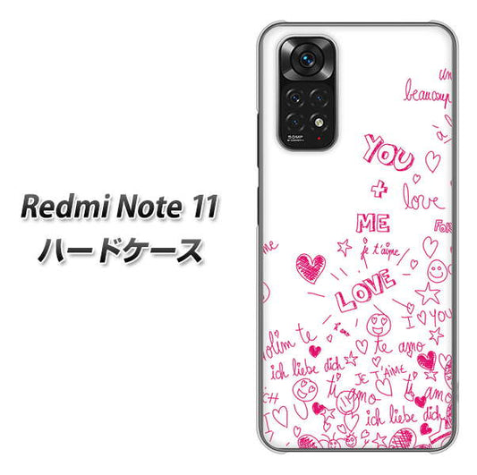 Redmi Note 11 高画質仕上げ 背面印刷 ハードケース【631 恋の落書き】