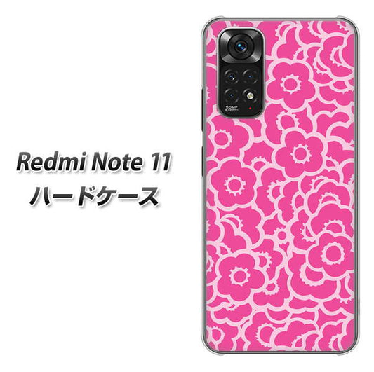 Redmi Note 11 高画質仕上げ 背面印刷 ハードケース【716 ピンクフラワー】