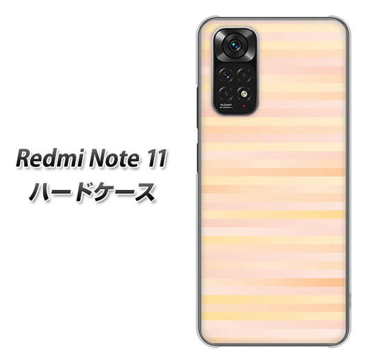 Redmi Note 11 高画質仕上げ 背面印刷 ハードケース【IB909 グラデーションボーダー_オレンジ】