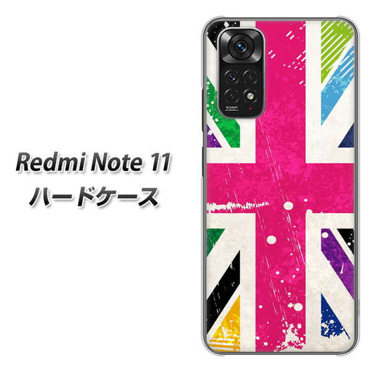 Redmi Note 11 高画質仕上げ 背面印刷 ハードケース【SC806 ユニオンジャック ピンクビンテージ】