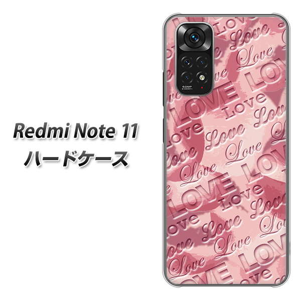 Redmi Note 11 高画質仕上げ 背面印刷 ハードケース【SC844 フラワーヴェルニLOVE（ローズヴェルール）】