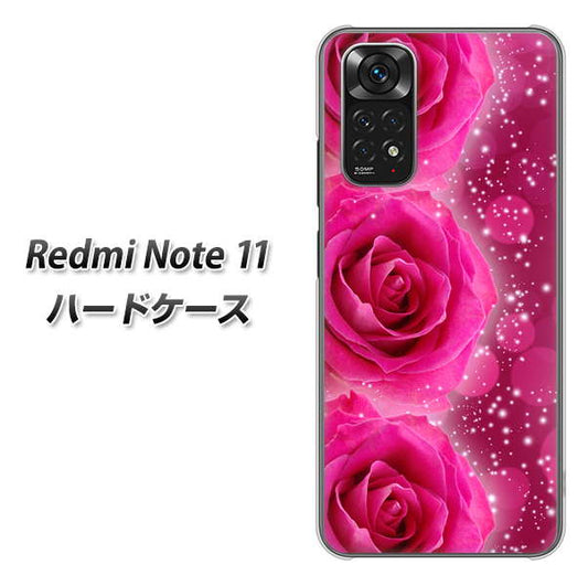 Redmi Note 11 高画質仕上げ 背面印刷 ハードケース【VA815 3連のバラ】