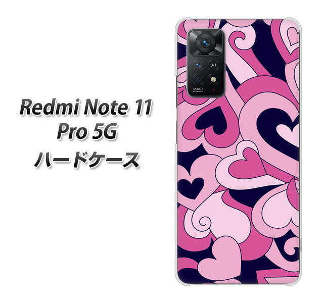 Redmi Note 11 Pro 5G 高画質仕上げ 背面印刷 ハードケース【223 ハートの調べ】