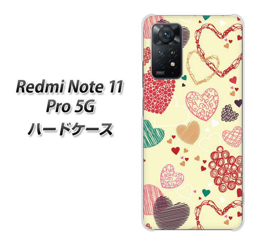 Redmi Note 11 Pro 5G 高画質仕上げ 背面印刷 ハードケース【480 素朴なハート】