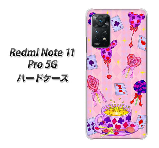 Redmi Note 11 Pro 5G 高画質仕上げ 背面印刷 ハードケース【AG817 トランプティー（ピンク）】