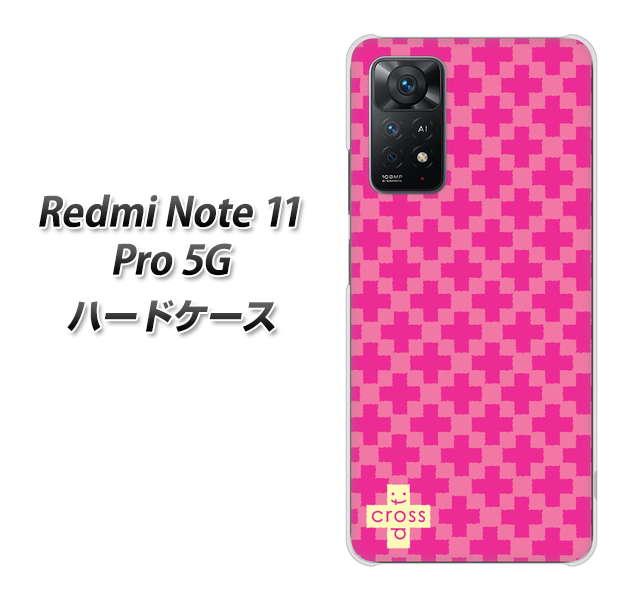 Redmi Note 11 Pro 5G 高画質仕上げ 背面印刷 ハードケース【IB901 クロスドット_ピンク】