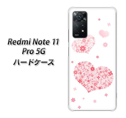 Redmi Note 11 Pro 5G 高画質仕上げ 背面印刷 ハードケース【SC824 ピンクのハート】