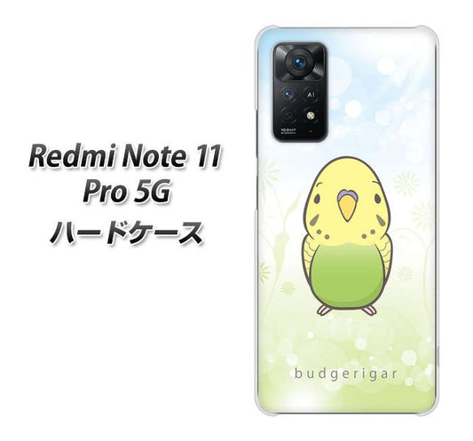 Redmi Note 11 Pro 5G 高画質仕上げ 背面印刷 ハードケース【SC838 セキセイインコ グリーン】