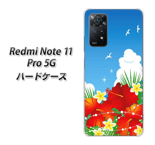 Redmi Note 11 Pro 5G 高画質仕上げ 背面印刷 ハードケース【VA821 ハイビスカスと青空】