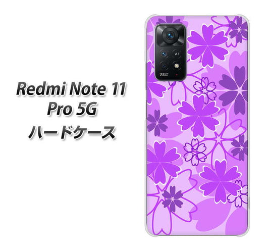 Redmi Note 11 Pro 5G 高画質仕上げ 背面印刷 ハードケース【VA960 重なり合う花 パープル】