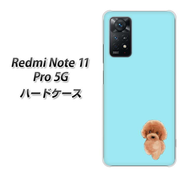 Redmi Note 11 Pro 5G 高画質仕上げ 背面印刷 ハードケース【YJ050 トイプードルレッド（ブルー）】