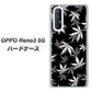 SoftBank OPPO Reno3 5G 高画質仕上げ 背面印刷 ハードケース【064 モノトーン大麻ブラック】
