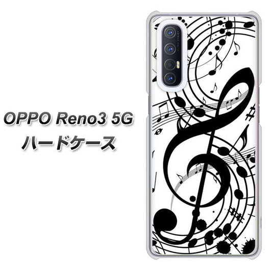 SoftBank OPPO Reno3 5G 高画質仕上げ 背面印刷 ハードケース【260 あふれる音符】