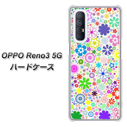 SoftBank OPPO Reno3 5G 高画質仕上げ 背面印刷 ハードケース【308 フラワーミックス】