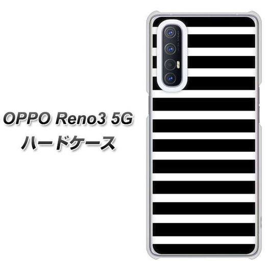 SoftBank OPPO Reno3 5G 高画質仕上げ 背面印刷 ハードケース【330 サイドボーダーブラック】