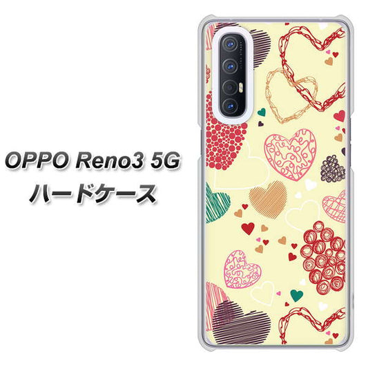 SoftBank OPPO Reno3 5G 高画質仕上げ 背面印刷 ハードケース【480 素朴なハート】