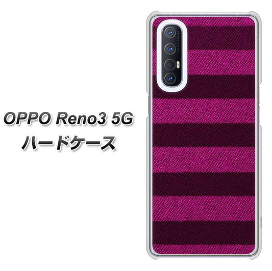 SoftBank OPPO Reno3 5G 高画質仕上げ 背面印刷 ハードケース【534 極太ボーダーPK&NV】