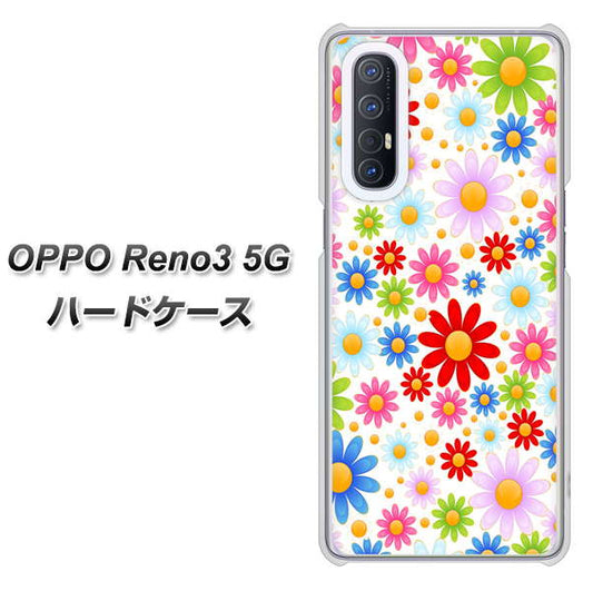 SoftBank OPPO Reno3 5G 高画質仕上げ 背面印刷 ハードケース【606 マーガレット】