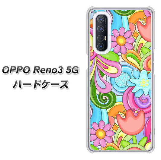 SoftBank OPPO Reno3 5G 高画質仕上げ 背面印刷 ハードケース【713 ミラクルフラワー】