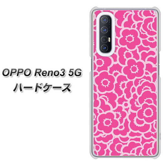 SoftBank OPPO Reno3 5G 高画質仕上げ 背面印刷 ハードケース【716 ピンクフラワー】