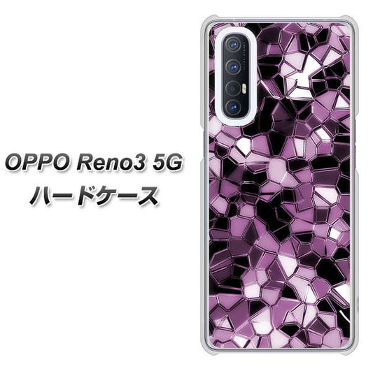 SoftBank OPPO Reno3 5G 高画質仕上げ 背面印刷 ハードケース【EK837 テクニカルミラーパープル】