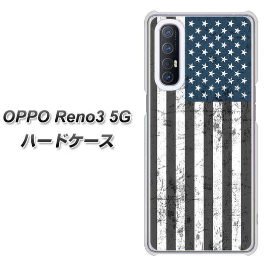 SoftBank OPPO Reno3 5G 高画質仕上げ 背面印刷 ハードケース【EK864 アメリカンフラッグビンテージ】
