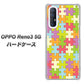 SoftBank OPPO Reno3 5G 高画質仕上げ 背面印刷 ハードケース【IB902 ジグソーパズル_カラフル】