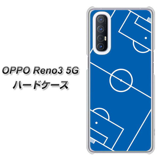 SoftBank OPPO Reno3 5G 高画質仕上げ 背面印刷 ハードケース【IB922 SOCCER_ピッチ】