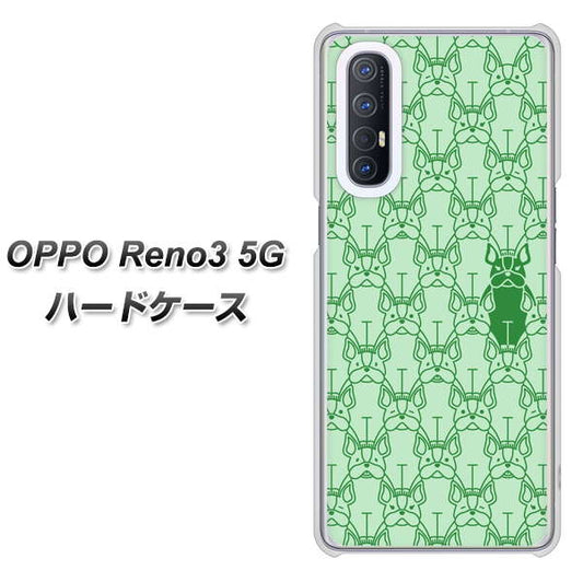 SoftBank OPPO Reno3 5G 高画質仕上げ 背面印刷 ハードケース【MA916 パターン ドッグ】
