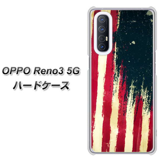 SoftBank OPPO Reno3 5G 高画質仕上げ 背面印刷 ハードケース【MI805  ヴィンテージアメリカ】