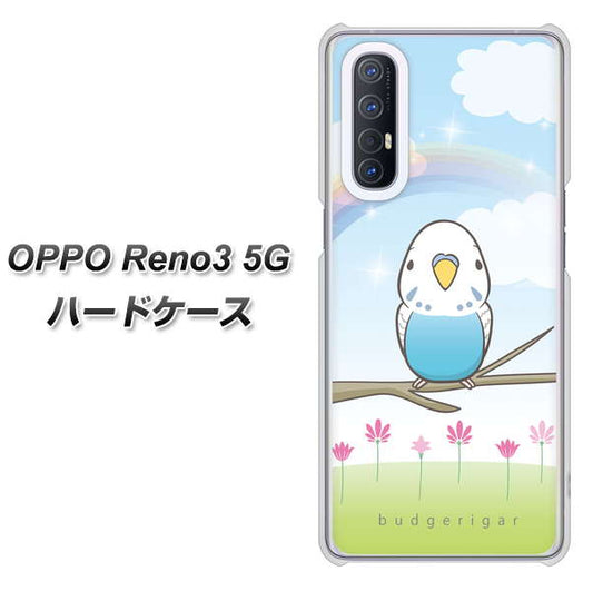 SoftBank OPPO Reno3 5G 高画質仕上げ 背面印刷 ハードケース【SC839 セキセイインコ ブルー】