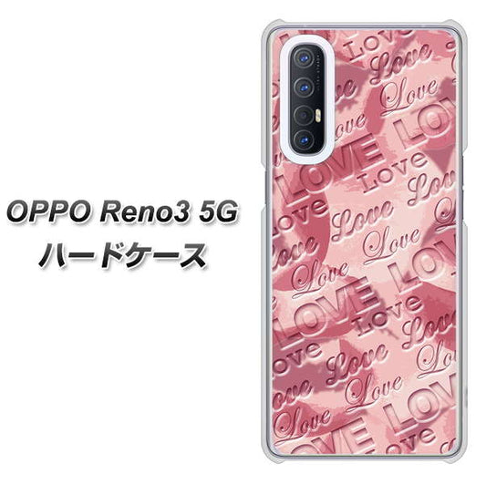 SoftBank OPPO Reno3 5G 高画質仕上げ 背面印刷 ハードケース【SC844 フラワーヴェルニLOVE（ローズヴェルール）】