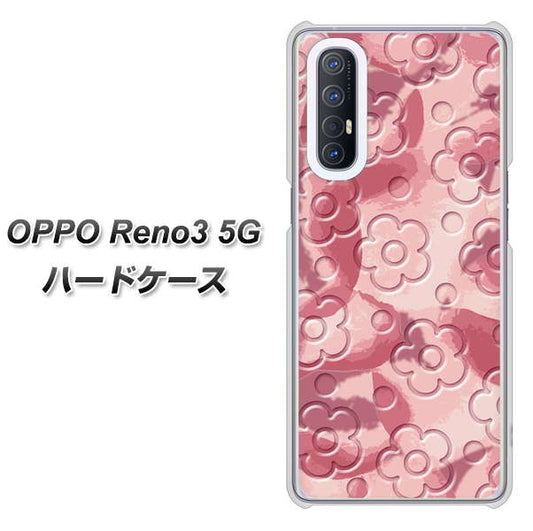 SoftBank OPPO Reno3 5G 高画質仕上げ 背面印刷 ハードケース【SC846 フラワーヴェルニ花ピンク（ローズヴェルール）】